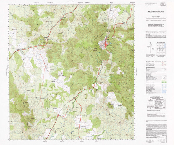 8950 Mount Morgan 1:100k Topographic Map