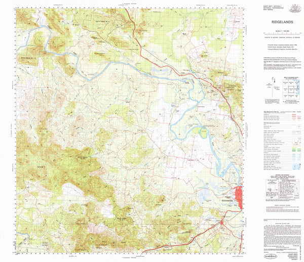 8951 Ridgelands 1:100k Topographic Map