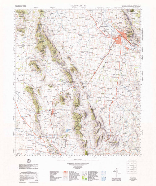 9035 Tamworth 1:100k Topographic Map