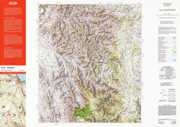 9135 Nundle 1:100k Topographic Map