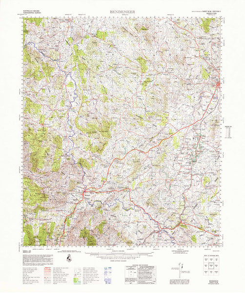 9136 Bendemeer 1:100k Topographic Map