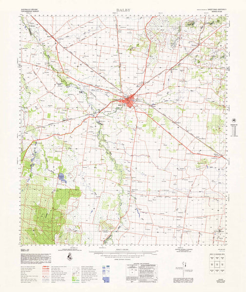 9143 Dalby 1:100k Topographic Map