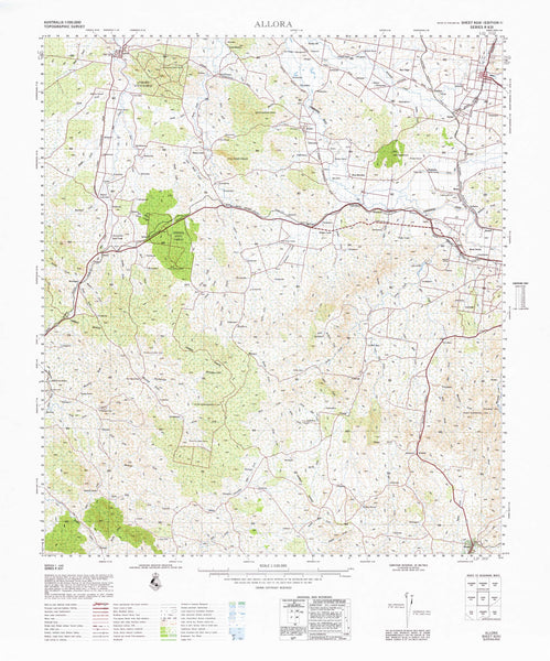 9241 Allora 1:100k Topographic Map