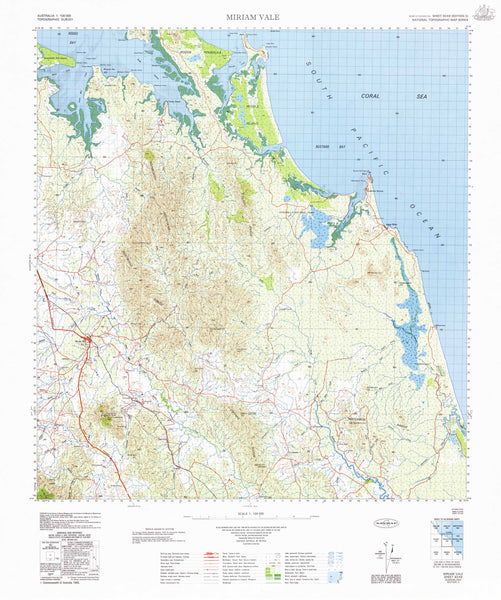 9249 Miriam Vale 1:100k Topographic Map