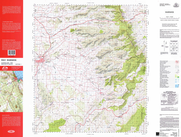 9341 Warwick 1:100k Topographic Map