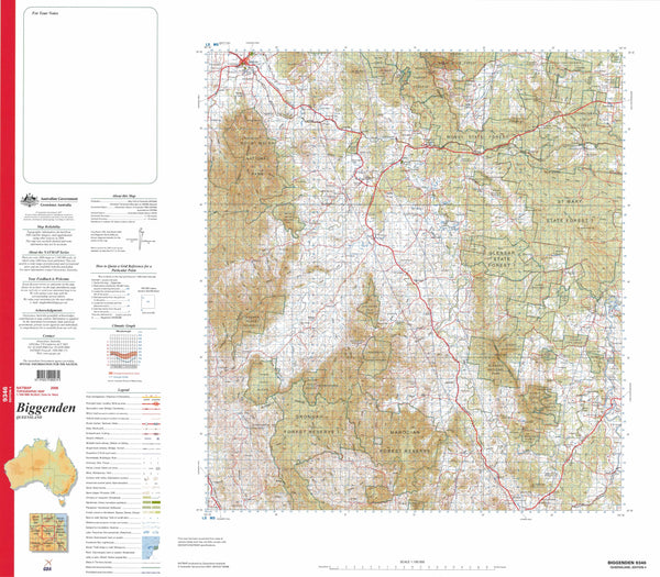 9346 Biggenden 1:100k Topographic Map