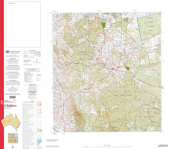 9347 Childers 1:100k Topographic Map