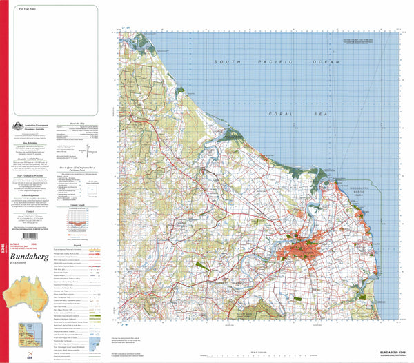 9348 Bundaberg 1:100k Topographic Map