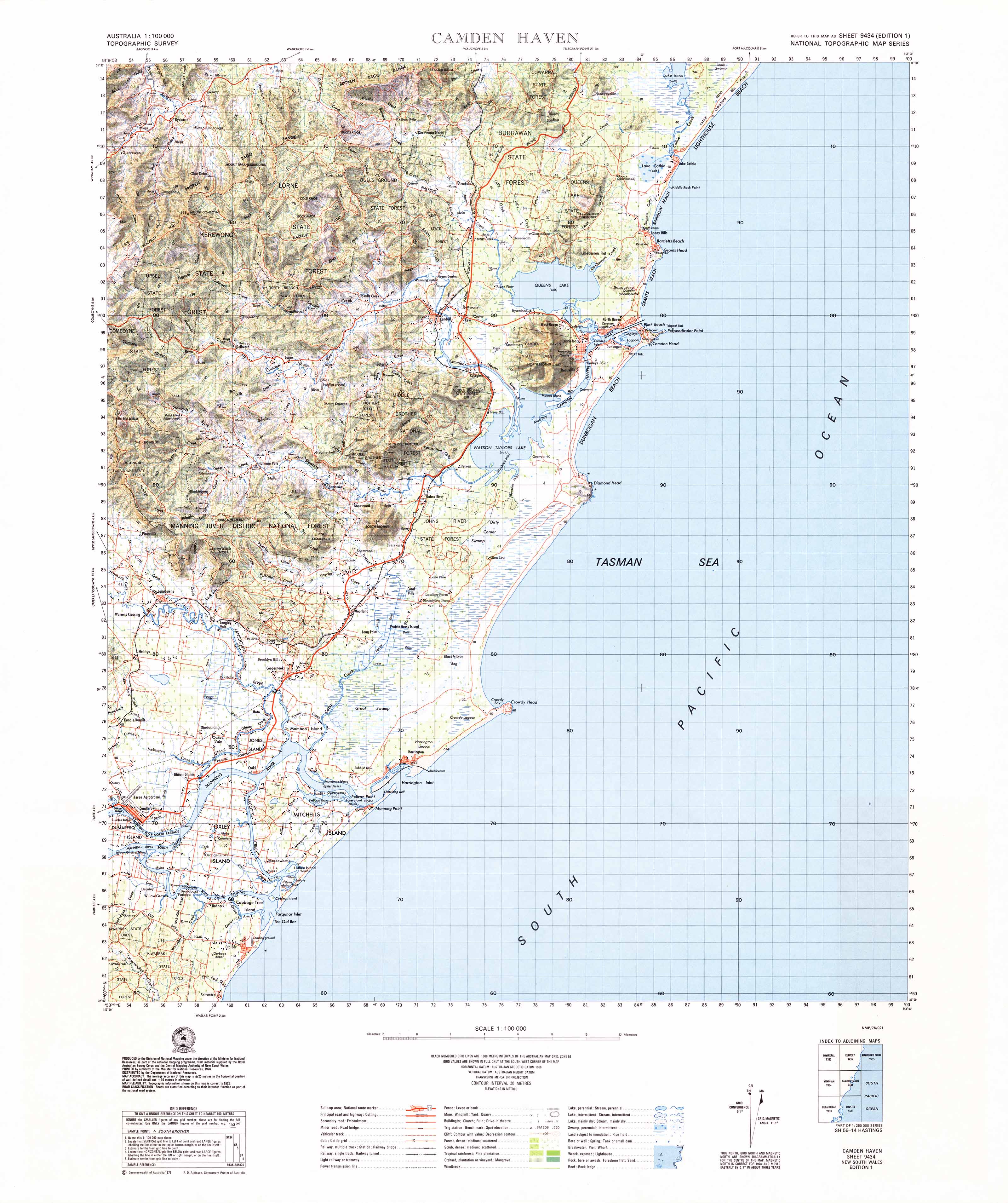 Buy 9434 Camden Haven 1:100k Topographic Map