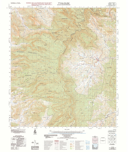 9541-3 Tyalgum 1:50k Topographic Map