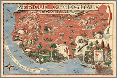 French West Africa Pictorial Wall Map