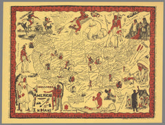 American Indians Pictorial Wall Map