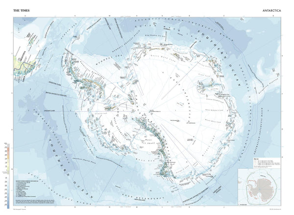 Antarctica Wall Map from The Times