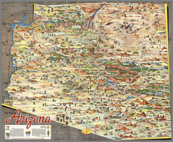 Arizona Pictorial Wall Map