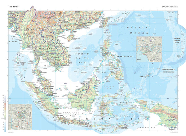 Asia South East Wall Map from The Times