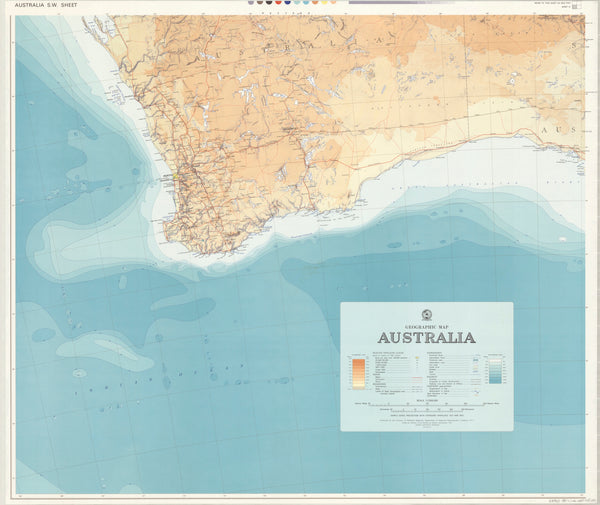 Australia SW Wall Map 1967