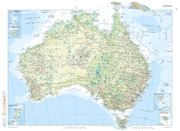 Australia Collins 834 x 609mm Wall Map