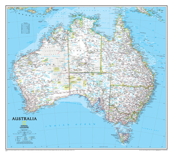 Australia National Geographic 1000 x 898mm Wall Map