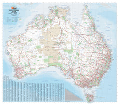 Australia Hema 1386 x 1216 mm Supermap Laminated Wall Map with FREE Map Dots