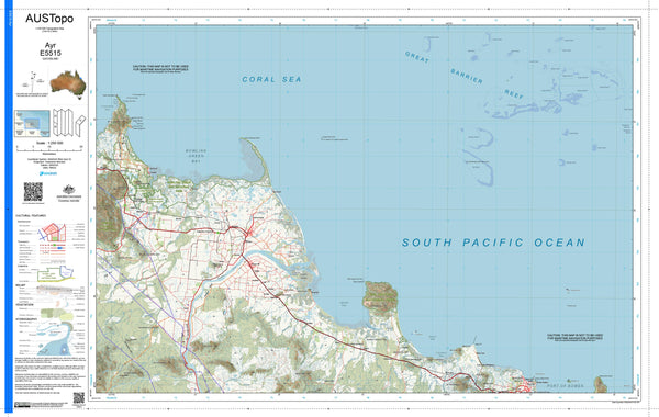 Ayr E5515 AUSTopo 1:250,000 Map