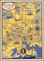 Baltimore Pictorial Wall Map