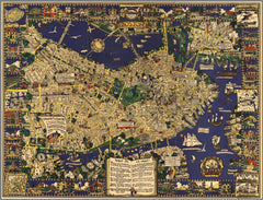 Boston The Colour of an Old City Pictorial Wall Map