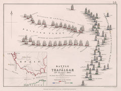 Battle of Trafalgar, 21 October 1805, (Plate 1) the Fleet breaking the French and Spanish line by William Blackwood and Sons