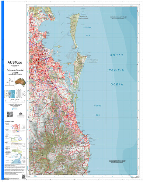 Brisbane Special G5615 AUSTopo 1:250,000 Map