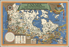 Canada & Newfoundland Historical Pictorial Wall Map