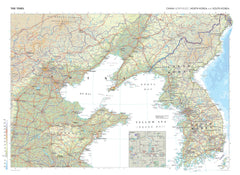 China North East & Korea Wall Map from The Times