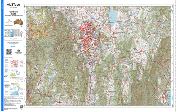 Canberra I5516 AUSTopo 1:250,000 Map