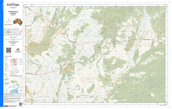 Canterbury G5407 AUSTopo 1:250,000 Map