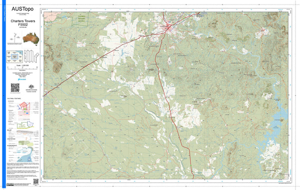 Charters Towers F5502 AUSTopo 1:250,000 Map