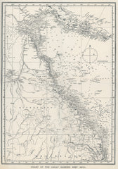 Chart of the Great Barrier Reef Area (1893) by William Saville-Kent