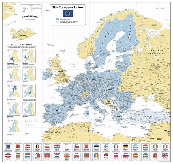 The European Union 820 x 780mm Wall Map