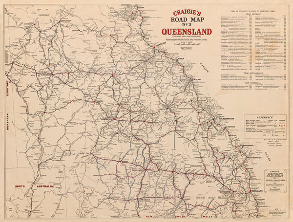 Queensland Craigie's Road Map No. 3 (Excluding Cape York Peninsula)