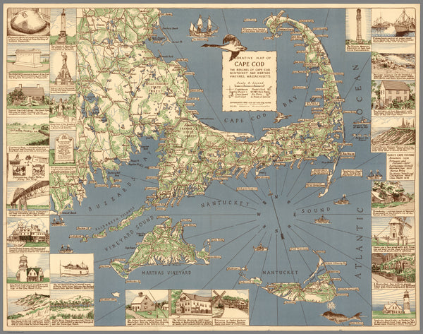 Decorative Wall Map of Cape Cod