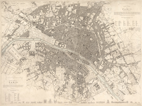 Eastern division of Paris containing the Quartiers (1834) by W. B. Clarke and James Shury