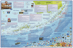 Florida Keys Dive Site Wall Map by Franko