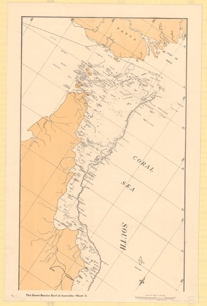 Great Barrier Reef Historic Wall Map 1925