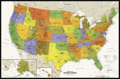 Contemporary USA Wall Map in Spanish 1270 x 838mm