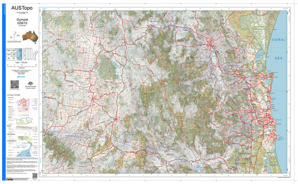 Gympie G5610 AUSTopo 1:250,000 Map