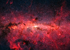 Hundreds of thousands of stars crowded into the swirling core of our spiral Milky Way galaxy. Original from NASA.