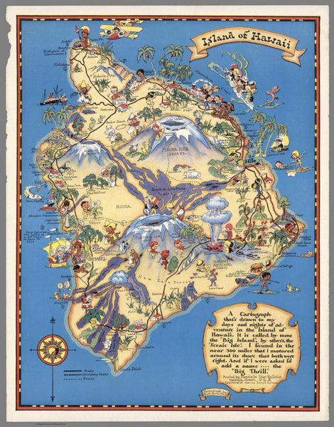 Hawaii Pictorial Wall Map.