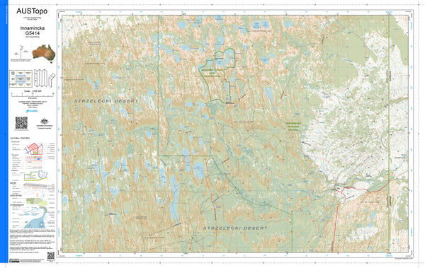 Innamincka G5414 AUSTopo 1:250,000 Map