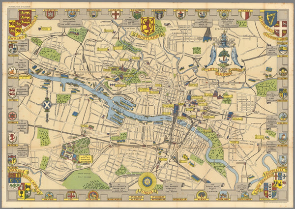 Glasgow Historical Pictorial Wall Map