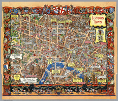 London Town Pictorial Wall Map