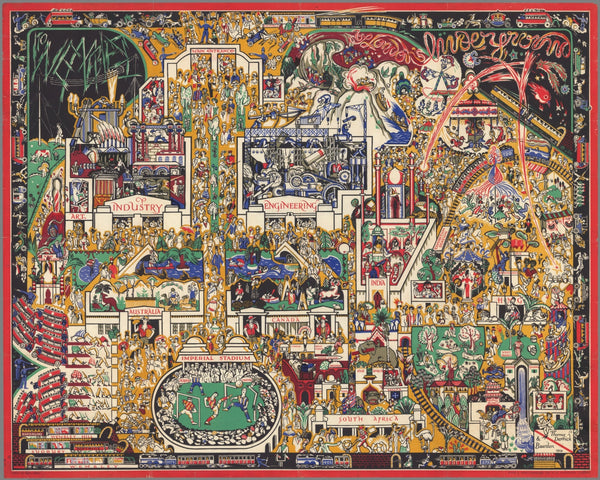 London's Underground to Wembley Wall Map 1924