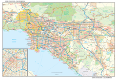 Los Angeles Wall Map