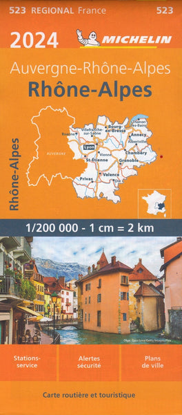 France Rhone-Alps 523 Michelin Map